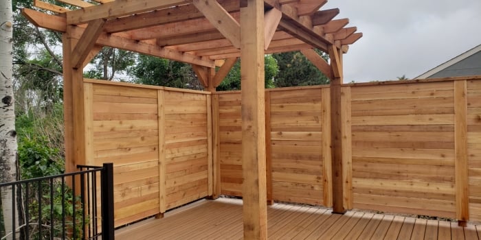 Wooden Pergola on a grey day
