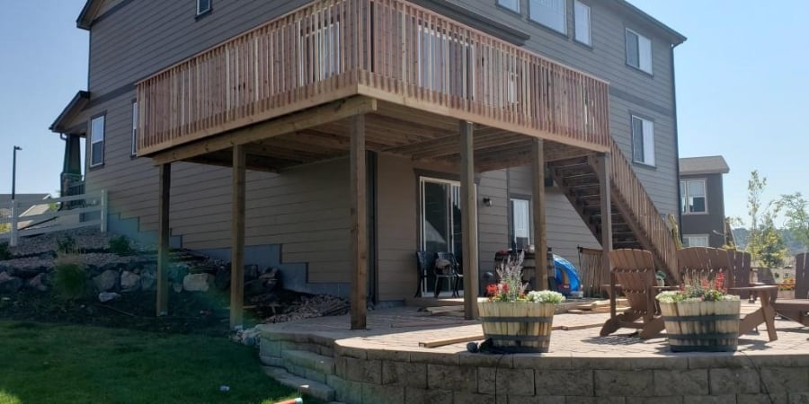 high deck with large patio space
